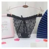 Женские grings Sexy G String Lace Line Bow Узел Узел Смотрите через низкую талию T Back Back White Lingere Женская одежда Will Will и San Dhiwh