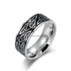 Band Rings Celtic Steel Rostfri Triangar Knot Retro Ring Hip Hop Mens Fashion Jewelry Gift Drop Delivery Dhrma