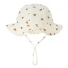 Bébé coton seau chapeau enfants crème solaire casquettes d'extérieur garçons filles imprimer Panama chapeau unisexe plage pêche chapeau pour 3-12 mois