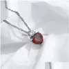 Pendentif Colliers Diamant Cuivre Sier Chaînes Rouge Amour Coeur Collier Femmes Anniversaire Mariage Bijoux De Mode Will Et Sandy Drop Deli Dhwyw