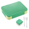 Dinnerware Sets 1330ML Divided Lunch Box Microwaveable Leak-proof Salad Storing Fruit Good Sealing Bento With Fork Spoon School Supply