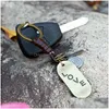 Ключевые кольца Love Skateboard Antique Sier Letter Tag Tag Weave Holders Мод