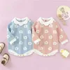 Jumpsuits 0-18 meter newborn baby girl floral knitted with long sleeve button warm autumn spring children's clothing jumpsuit G220606