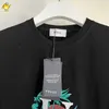 シャツ23SSスプリングブラックTシャツ男性女性rhudeトップティーシーセールサンセットプリント1高品質ファッションルーズコットンショートスリーブ