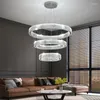 Lustres nordique rond plafond lustre pour cuisine salle à manger Duplex bâtiment Villa cristal suspension luminaires LED