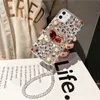 Bling cristal strass cor diamante amor coração capa de telefone para novo iphone 15 14 13 12 11 xr xs max