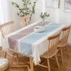 Table Cloth Stitching Colour Tassel Cotton Linen Blending Heavy Dust-Proof Table Cover for Kitchen Dinning Tabletop Decoration R230605