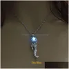 Pendant Necklaces Glow In The Dark Mermaid Necklace Fluorescent Light Locket Chain For Women Fashion Jewelry Will And Sandy Gift Dro Dhnxy