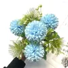 Dekoracyjne kwiaty nowoczesne z wielobarwnym wystrojem domu w sypialni STEM Fałsz bulwiasty kwiat wielokrotnego użytku Symulacja Ball Chrysantemum