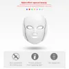 Steamer 7 colori maschera LED maschera Pon Therapy con collo anti-acne rimozione delle rughe ringiovanimento della pelle sollevamento strumenti per la cura della pelle del viso 230605