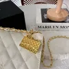 Designer kvinnors messenger vintage väska lyx kanna orgelhänge påse diamantgitter äkta läder handväska kvinnor kedja axelväskor kvinna