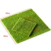 Decorative Flowers 1Pcs 15cm/30cm Artificial Lawn Fake Green Turf DIY Miniature Handicraft Figurine Grass Garden Ornament Home Floor Decor