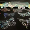 50PCS Transparent Butterfly Stickers Glitter Laser Holographic Stickers Graffiti Stickers for DIY Luggage Laptop Skateboard Motorcycle Bicycle Stickers