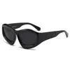 Sunglasses 2023 Fashion Oversized Black Cat Eye Women Men Brand Vintage Punk Sun Glasses Female Candy Color Shades Oculos