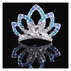 Tiaras Crystal Crown Girls Tiara Comb Shiny Rhinestone Hair Head Wear Daughter Birthday Party Fashion Accessories Will And Sandy Dro Dho4W