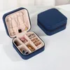 Jewelry Pouches 5Grids Organizer Display Travel Case Boxes Zipper Closure Earrings Necklace Tray Rings Holder