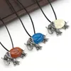 Pendant Necklaces Natural Shell Stone Necklace Vintage Blue Turquoise Elephant For DIY Jewelry Making Bracelet Home Decoration