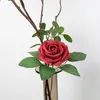 Kwiaty dekoracyjne 80/200 szt. Fałszywe liście do róży dekoracje luzem zielona róża z łodygami DIY Wedding Bouquets impreza