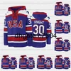 CC2604 A3740 Custom USA Hockey Team Lace-Up Relacja Bluza z kapturem 34 Auston Matthews 6 Jack Hughes 88 Patrick Kane 30 Spencer Knight 32 Jonathan Quick 2 Brian