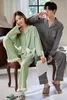 Erkekler pijama çift pijama set katı moda uzun kollu ev kıyafetleri Bol pijama yazlar için seksi