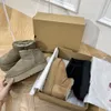 Ultra Mini Plataforma Bota Diseñador Mujer Invierno Tobillo Australia Botas para la nieve Fondo grueso Cuero real Botines cálidos y esponjosos con piel Tamaño 35-44