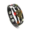 Charm Bracelets Bird Owl Mtilayer Leather Bracelet Bangle Cuff Wrap Black Brown Button Adjustable Wristband For Women Men Fashion Je Dhfc4
