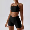 Conjuntos ativos conjunto de ioga feminino roupas de ginástica duas peças top esportivo sem costura leggings macacão feminino terno para fitness roupas esportivas