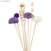 8st Purple Artificial Flower Rattan Reed Fragrance Arom Diffuser Refill Stick Diy Floral Home Decor Crafts L230523