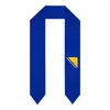 Schals, Abschlussschärpe, Flagge von Bosnien und Herzegowina, Schal, Stola, Saphirblau, mit Sternenstreifen, Bachelor-Abschlussball-Accessoire, Band