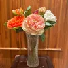 Decoratieve Bloemen Super Echte Kunstmatige Pioen Roos Faux Roze Wit Oranje Paars Zijden Boeket Nep Thuis Bruiloft Decoratie Binnen