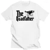 Męskie koszule 2023 Męskie DJI The Quadfather Inspired Goodfather Movie - Custom Men Black T -shirt Tee Cotton Brand