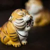 Teaware Yixing Purple Clay Tea pet Little Tiger Statue Lucky Tea Figurine Ornaments Handmade Sculpture Crafts Home Tea Set Decoration