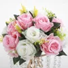 Dekorativa blommor 26 cm Dia Artificial Fabric Plast Simulation Flower Centerpiece For Wedding Decor Road Table Bouquet DIY