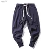 Baumwolle Harem Hosen Männer Feste Elastische Taille Streetwear Jogger 2022 Neue Baggy Drop-gabelung Hosen Casual Hosen Männer Dropshipping L230520