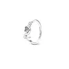 Pandora-925 Sterling Silver Rings Van Pandoradi's Mother's Day New Shiny Double Heart Single Stone Three Ring Tight Nail Heart Ring