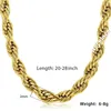 Kedjor 2mm Twisted Rope Necklace For Women Men Chain Yellow Gold Color Fashion SMELLE POCESITAL 18-22Inch HGN445