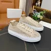 LAUREN Lace Sneakers Designer Casual Chaussures Femmes Toile Casual Chaussures Low Top Sneakers Imprimé Marche Plat Sneake Plate-forme Sneaker Taille 36-41