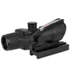 4X32 Hunting Riflescope Real Fiber Optics Grenn Red Dot Illuminated Etched Reticle Tactical Optical Sight-Black