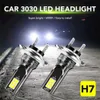 2024 2PCS H7 LED LED LED LIMB BEMB BEAM KIT 12V 100W طاقة عالية LED LED LID LIDED MELIDALP 6000K Auto المصباح الأمامي H11 CAR FOG LIGHT H3
