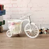 Vases White Bicycle Flower Basket Decoration Tricycle Design Plastic Vase Pot Storage Home Wedding Party Decorative