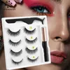 Borstar Magnetiska ögonfransar 3D Mink Eyelashes Magnetiska eyeliner Magnetiska fransar Korta falska fransar som varar handgjorda ögonfransmake -makeupverktyg