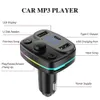 2024 Car Bluetooth 5.0 FM-передатчик PD Type-C Dual USB 3.1A быстрое зарядное устройство Красочное mp3-модулятор Player Freshree Audio Receiver