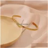 Bracciale Lettera She Believed Cod Cuff Acciaio inossidabile Braccialetti aperti a forma di C Polsino Gioielli moda donna Will And Sandy Drop Delive Dh2Il