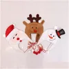 Decorazioni natalizie Cartoon Hat Lace Santa Renna Pupazzo di neve Caps Beanie Gift Festive Party Drop Delivery Home Garden Supplies Dhzus