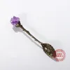 Amethyst Spoons Ice Cream Dessert Spoon Creative Carved Long Handle Stirring Spoon Wholesale