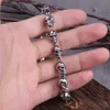 Chain Stainless steel design men punk skull chain bracelet men fashion stainless steel charm bracelet jewelry with box 230606