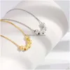 Collane con ciondolo Trasferimento Collana di perline per le donne Benedizione Ricchezza Buona fortuna Color oro Sier Clavicola Catena Girocollo semplice Buddista J Dhfcz