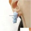 Stud Fashion Threensional Cute Animal Bite Earring Personalized Pierced Earrings Drop Delivery Jewelry Dhmvg