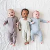 Pyjamas bambu fiber småbarn pyjama set andas barn baby pojke tjej kläder långärmad babykläder set sömnkläder för barn flickor 0-24m