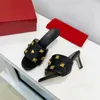 With Box Designer VT Sandal High Heel Roman Stud Slide Women Sandal High Heel Quilted Rivet Slides 65mm Flat Slippers Top Quality Ladies Sheepsk Valentine 6DJ7